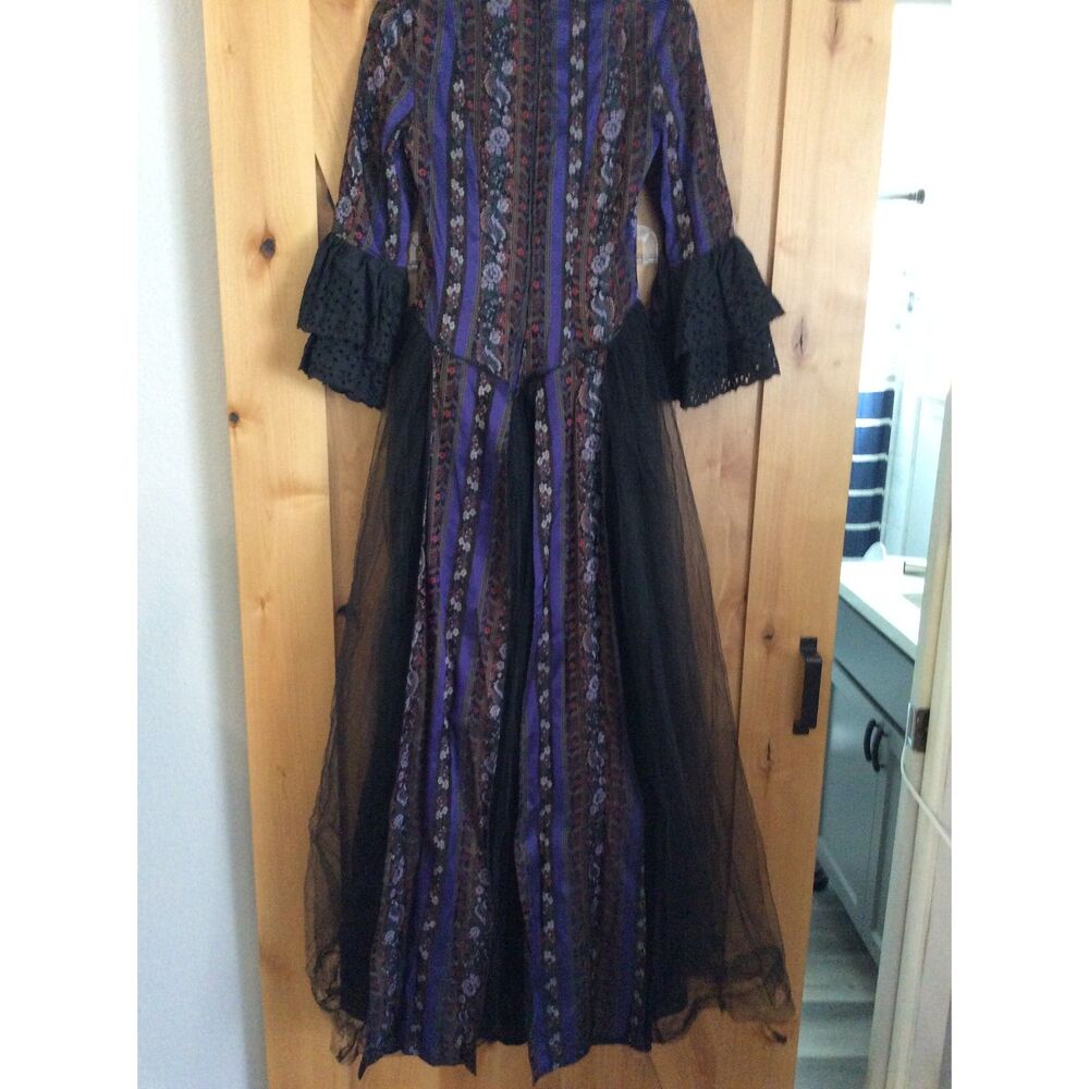 Vintage Lip Service FETISH Dangerous Liaisons Purple Goth Maxi Dress M RARE - Picture 11 of 11